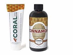 Coral Nano Silver Cinnamon Tea Tree Toothpaste 4 Ounce Cinnamon Mouthwash 12 Ounce Bundle