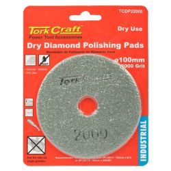 Tork Craft - 100MM Diamond Polishing Pad 2000 Grit Dry Use - 2 Pack