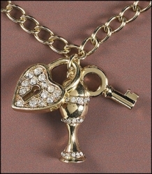 1st Holy Communion Diamante Chalice Key & Locket Pendant & Chain