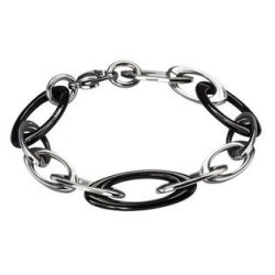 Shiroko Stainless Steel Link Bracelet in Black