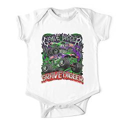 Monster Jam Grave Digger Monster Truck Fans Baby Onesie Infant Outfit Bodysuits One-piece Multicolor 24 Months