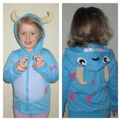 Monster Hoodie With Pink Spots 2-3 3-4 4-5 Or 5-6 Years