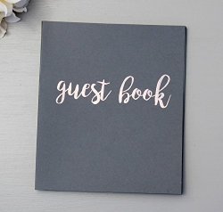 Modern Notebooks Guest Book Softcover Flat-lay Cardstock Compact 8.5"X7". 65 Grey Sheets 130 Pgs Graduation Guest Book Wedding Guest Book Polaroid Guest Book Instax Guest Book