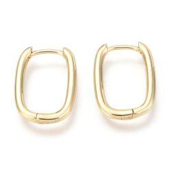 Earrings 18K Gold Plated Oval Huggie - 16MM