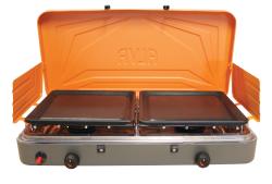 Alva 2-BURNER Camping Stove With Solid Plates - ALL-IN-1 Suitcase