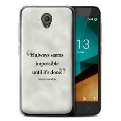 STUFF4 Gel Tpu Phone Case Cover For Vodafone Smart Prime 7 Nelson Mandela Design Famous Quotes Collection