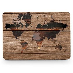 Bizcustom Macbook Case Wood Skin The World Map Pattern Painting Hard Rubberized Full Body Matte Cover Macbook Pro Retina 15 No DVD A1398 Does