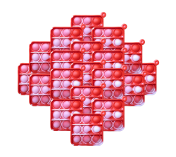 20X Bulk Pack Pop It Fidget Toys - Squares Red White