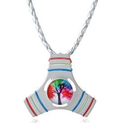 Fidget Spinner Necklace Trinity Tree Pendant Zinc Alloy Necklace Gift For Men Women
