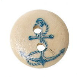 Diy Nautical Wood Button - Anchor