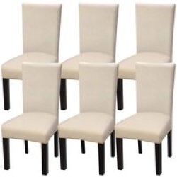 Elasticated Removable Washable Dining Chair Slipcover Pack Of 6