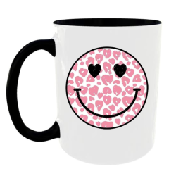Pink Smile Black Mug