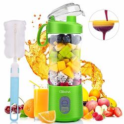 Olivivi Portable Blender Single Serve Smoothie Blender Multifunctional Personal Blender 6 Powerful Blades 4000MAH USB Rechargeable Juice Cup With Filter Cleaning Brush For Travel