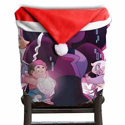 Cnjellaw S-ste-ven-universe Gem Heart Christmas Chair Covers Vintage Santa Claus Hat Seat Slipcovers Party Dining Room Decor Xmas Gift Chair Protector Set