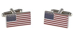 Official American Flag Cufflinks 5 Sets Silver