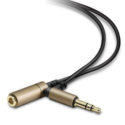 Elecom Headphone Earphone Extension Cord Anti-noise Specification 3.5F L-shaped Plug 1M Gold EHP-35ELN10GD