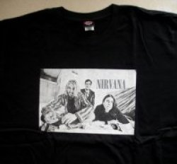 Nirvana - B w Band Photo XL T Shirt