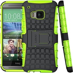 Htc One M9 Case Lanou Dual Layer Shell Protective Cover With Kickstand For Htc One M9 - Green