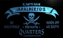 PW935-B Adalberto's Captain Private Quarters Skull Bar Beer Neon Light Sign