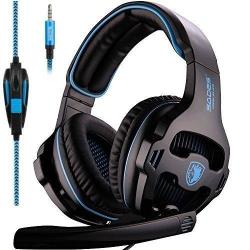 New 2018 Updated Sades SA810 Gaming Headset Single 3.5MM Jack Over Ear Gamer Headphones With Microphone And PC Adapter For Xbox ONE PS4 PLAYSTATION 4 Laptop