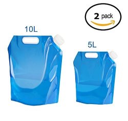 Ariel-gxr Collapsible Water Container 5L + 10L Portable Foldable Water Tank Bpa Free Plastic Water Carrier For Hiking Camping Picnic Travel Bbq