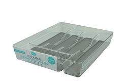 Stackable Drawer Organizer With Silicone Soft Inlays Gray