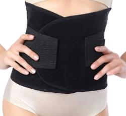 Shapewear: Postpartum Belly Binder Support Belt - Black Large 34 To 38