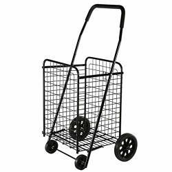 17.52X20.47X38.39IN Large-capacity Shopping Cart Supermarket Folding Portable Black With Wheels Ship From Us Warehouse