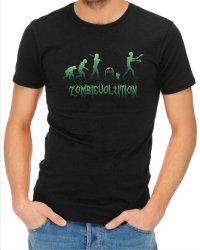 Zombievolution Mens T-Shirt Black Medium