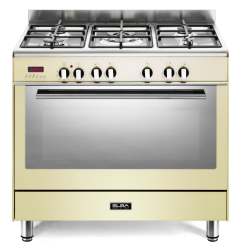 ELBA Fusion Range 90CM 5 Gas Burners With Electric Oven Cream Livestainable