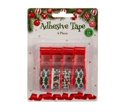Xmas Tape Dispencer - Christmas Accessories - 2 M - 4 Piece - 12 Pack
