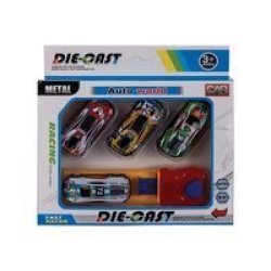 Die Cast Set With 4 Cars & 1 Launcher - 2 Pack