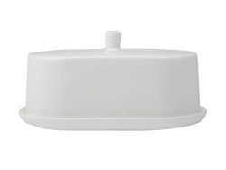 Maxwell Williams Cashmere Butter Dish With Lid Fine Bone China 19.5 X 12 X 10.5 Cm - White 2 Piece Butter Keeper And Plate Set