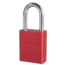 Master Lock A1106RED Aluminum Red Safety Padlock With 1 4" X 1-1 2" Shackle