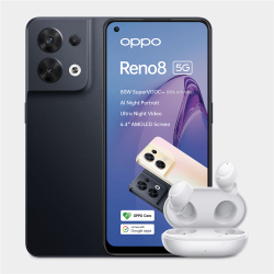 Oppo RENO8 5G Black Ds + Wireless Earpods