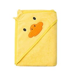 Lemonkid Children Towel Blanket Absorbent Soft Kids Cotton Large Comfy Bath Towel Yellow 90X90CM 35.46X36.45 FIT 3-12T