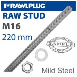 RawlPlug Mild Steel Stud M16-220MM