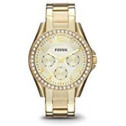 Fossil Early Bird Women's ES3203 Riley Multifunction Gold-tone Stainless Steel Watch