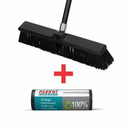 Janitorial Yard Broom + Refuse Bags JA0103 + JA0402R