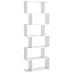 Bragg Bilbao 6-TIER Bookcase Storage Shelf White