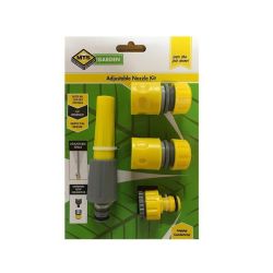 Hose Pipe Fittings And Nozzle Set 4 Piece 12MM 1 2