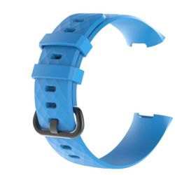 Blue Large Fitbit Charge 3 Silicone Strap