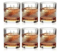 Set Of 6 Crystal Spirit & Whiskey Glasses Glass For Drinking Bourbon Whiskey Spirit Cocktail And Cognac 290 Ml