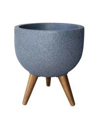 Rustic Round Japi Planter With Stand JVRD33