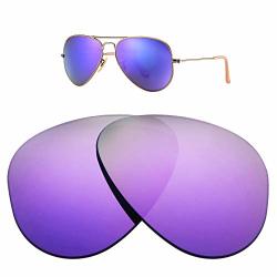 Oak&ban Replacement Lenses Fit For Ray Ban Aviator Large Metal RB3025 58MM Sunglasses 100% Uv Protection Lilac Mirror