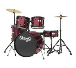 TIM122 Wr 5-PIECE Acoustic Drumset - Wine Red