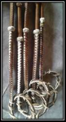 Mamba 8 Riem Leer Sweep - Lang Handvatsel Mamba 8 String Leather Whip - Long Handle - Ligte Bruin & Gewoon light Brown & Plain