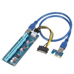 Usb 3.0 Pci-e Express 1x To16x Extender Riser Board Card Adapter Sata Cable