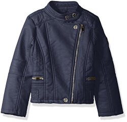 Urban Republic Toddler Girls' Ur Faux Leather Jacket Navy 5805TN 4T