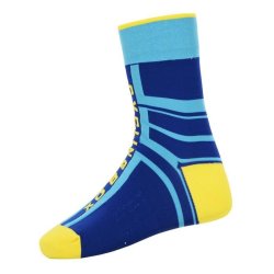 Cycling Box Protector Blue Yellow Socks - Sizes 5 - 11 UK Feet